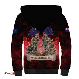 Australia And New Zealand ANZAC Day Sherpa Hoodie Soldiers Lest We Forget