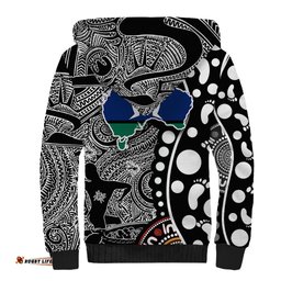 Torest Trait Islands Map Mix Aboriginal Pattern Sherpa Hoodie TS04