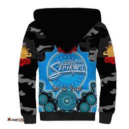 Adelaide Strikers ANZAC 2024 Sherpa Hoodie Lest We Forget Poppy Mix Camouflage