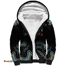 Australia Autism Awareness 4 April Aboriginal Lizard Sherpa Hoodie