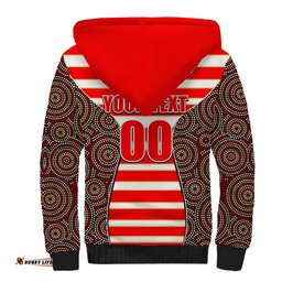 NRL - Dolphins Sherpa Hoodie Mix Dot Aboriginal