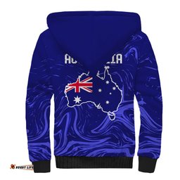 Proud To Be Australia Day Sherpa Hoodie Kangaroo with Flag Color