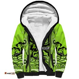 Sydney Thunder Cricket Sherpa Hoodie Happy Australia Day Aboriginal Art