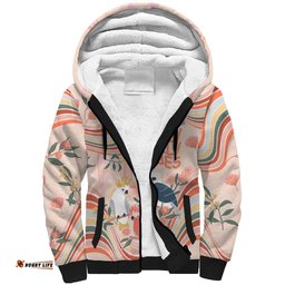 Personalised Australia Hippie Christmas Sherpa Hoodie Cockatoo Kookaburra with Wattle Pink Peach Style