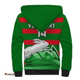 Custom Australia Day Rabbitohs Sherpa Hoodie NRL 2024 Sydney Opera House With Map