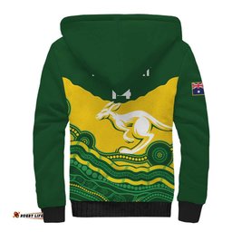 Custom Australia Hockeyroos Sherpa Hoodie Aussie Kangaroo Indigenous Art