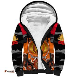 Perth Scorchers ANZAC 2024 Sherpa Hoodie Lest We Forget Poppy Mix Camouflage