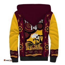 Custom Australia Day Brisbane Broncos Sherpa Hoodie NRL 2024 Australian Map Proud