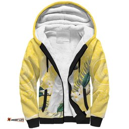 Australia Cacatua Galerita Sherpa Hoodie Sulphur-Crested Cockatoo - Aboriginal Art