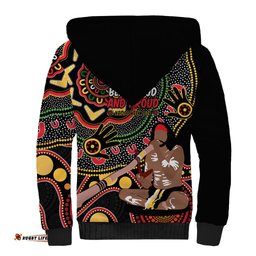Australia Didgeridoo NAIDOC Week 2024 Sherpa Hoodie Keep The Fire Burning Blak Loud and Proud