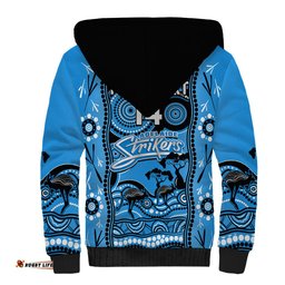 Custom Adelaide Strikers Cricket Sherpa Hoodie Happy Australia Day Aboriginal Art