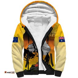 Australia ANZAC Day Sherpa Hoodie Gallipoli Lest We Forget