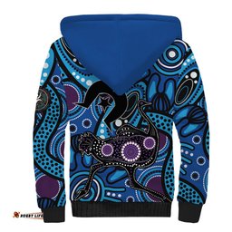 Emu NAIDOC 2024 Sherpa Hoodie Aboriginal Art Style