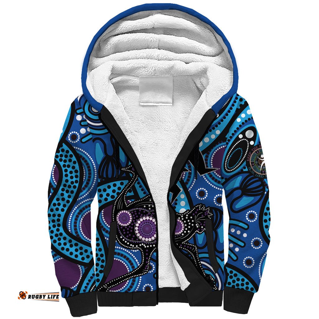 Emu NAIDOC 2024 Sherpa Hoodie Aboriginal Art Style