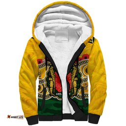 Matildas ANZAC Day 2024 Sherpa Hoodie Australian Army We Will Remember Them Aboriginal Art