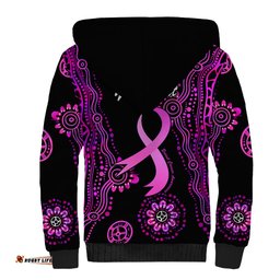 Personalised Faith Hope Love Australia Breast Cancer Sherpa Hoodie Pink Ribbon Indigenous