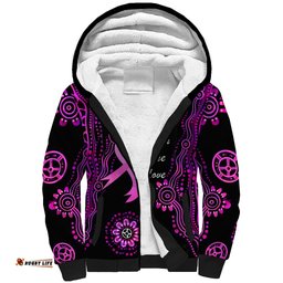 Personalised Faith Hope Love Australia Breast Cancer Sherpa Hoodie Pink Ribbon Indigenous