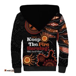 Australia NAIDOC 2024 Sherpa Hoodie Keep the Fire Burning Aboriginal Art