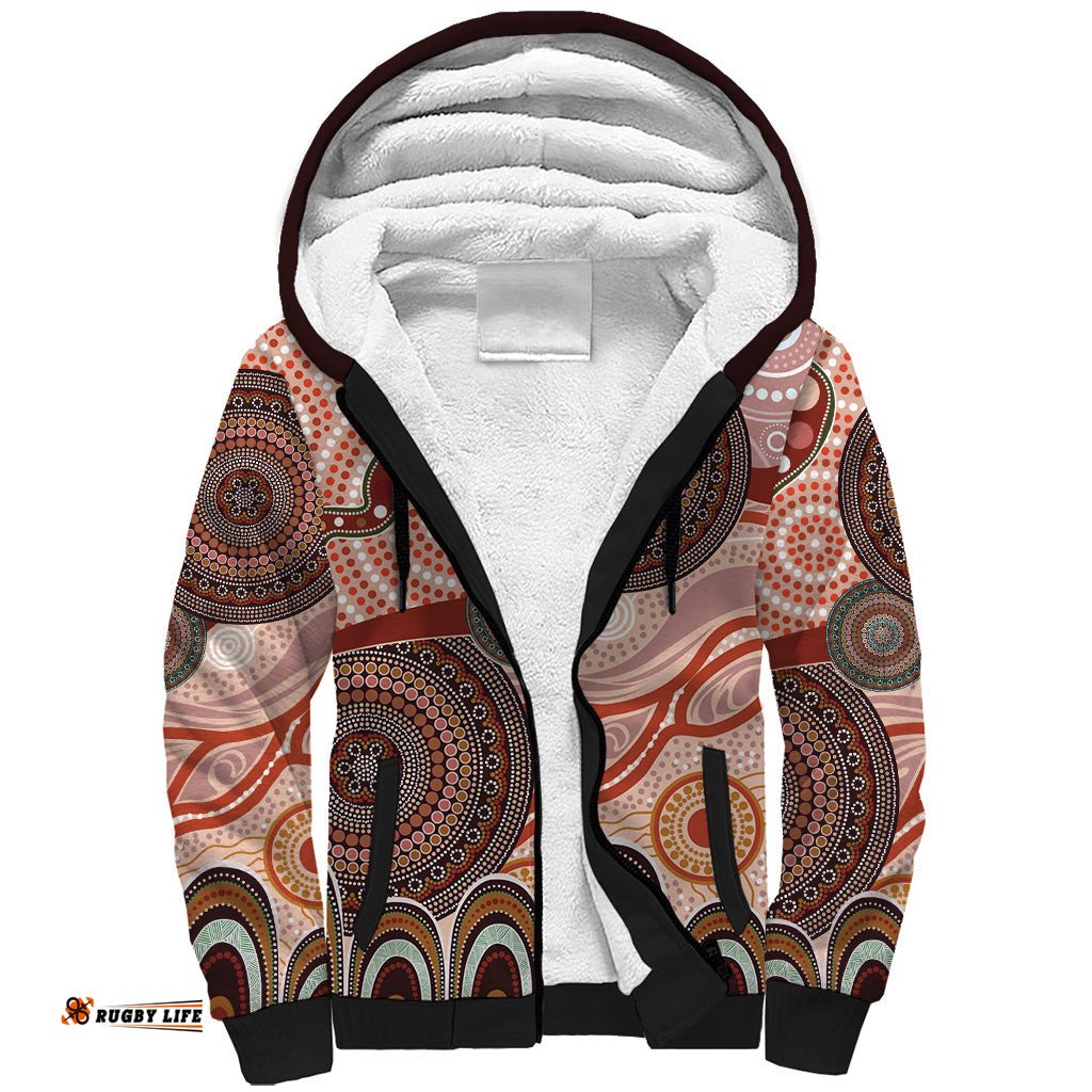 Generational Warriors NAIDOC 2024 Sherpa Hoodie Make a Fire Indigenous Cultural Spirit