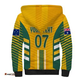 Custom Australia Soccer Sherpa Hoodie Go Matildas Dynamic - National Colors