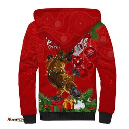 Platypus Lover Sherpa Hoodie Australia Merry Christmas Aboriginal
