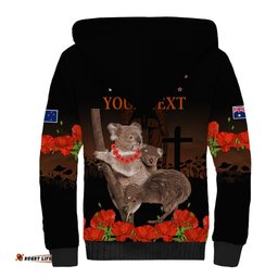 Koala and Kiwi Bird ANZAC Day Custom Sherpa Hoodie Soldier Style
