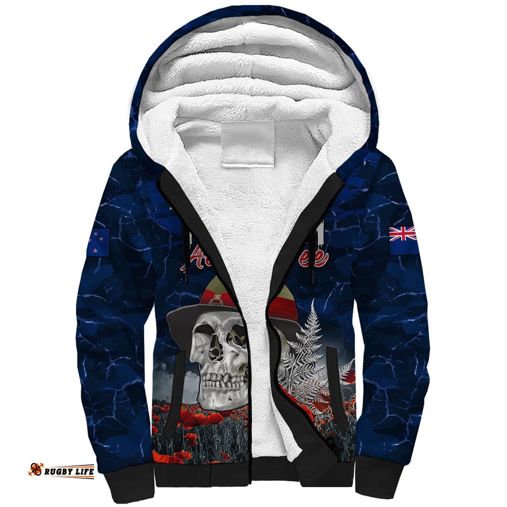 New Zealand ANZAC Day Sherpa Hoodie Freedom Ain't Free