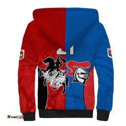 NRL Dragons and Knights Sporty Style Sherpa Hoodie