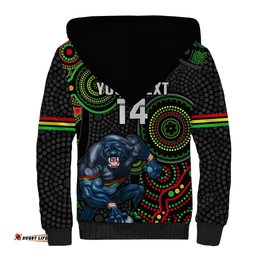 Custom NRL Panthers Sherpa Hoodie Indigenous Penrith Dynamic Black Version