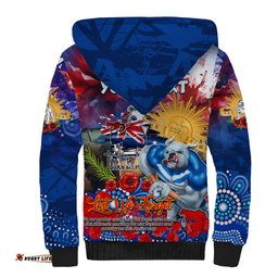Personalised Australia Rugby Bulldogs ANZAC Sherpa Hoodie Canterbury-Bankstown Scratch Style