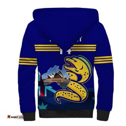 Custom Australia Day Eels Sherpa Hoodie NRL 2024 Sydney Opera House With Map