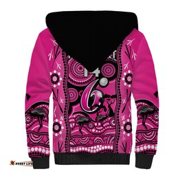 Custom Sydney Sixers Cricket Sherpa Hoodie Happy Australia Day Aboriginal Art
