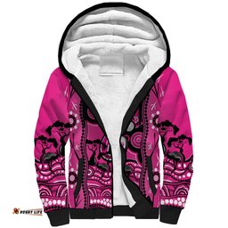 Custom Sydney Sixers Cricket Sherpa Hoodie Happy Australia Day Aboriginal Art