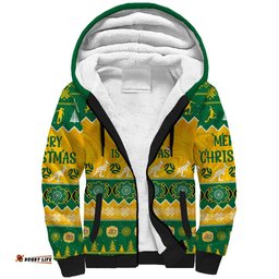 Personalised Australia Soccer Christmas Sherpa Hoodie All I Want For Xmas Is Matildas