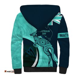 Matildas Soccer Sherpa Hoodie 2024 Happy Australia Day Kangaroo Aussie Proud - Turquoise