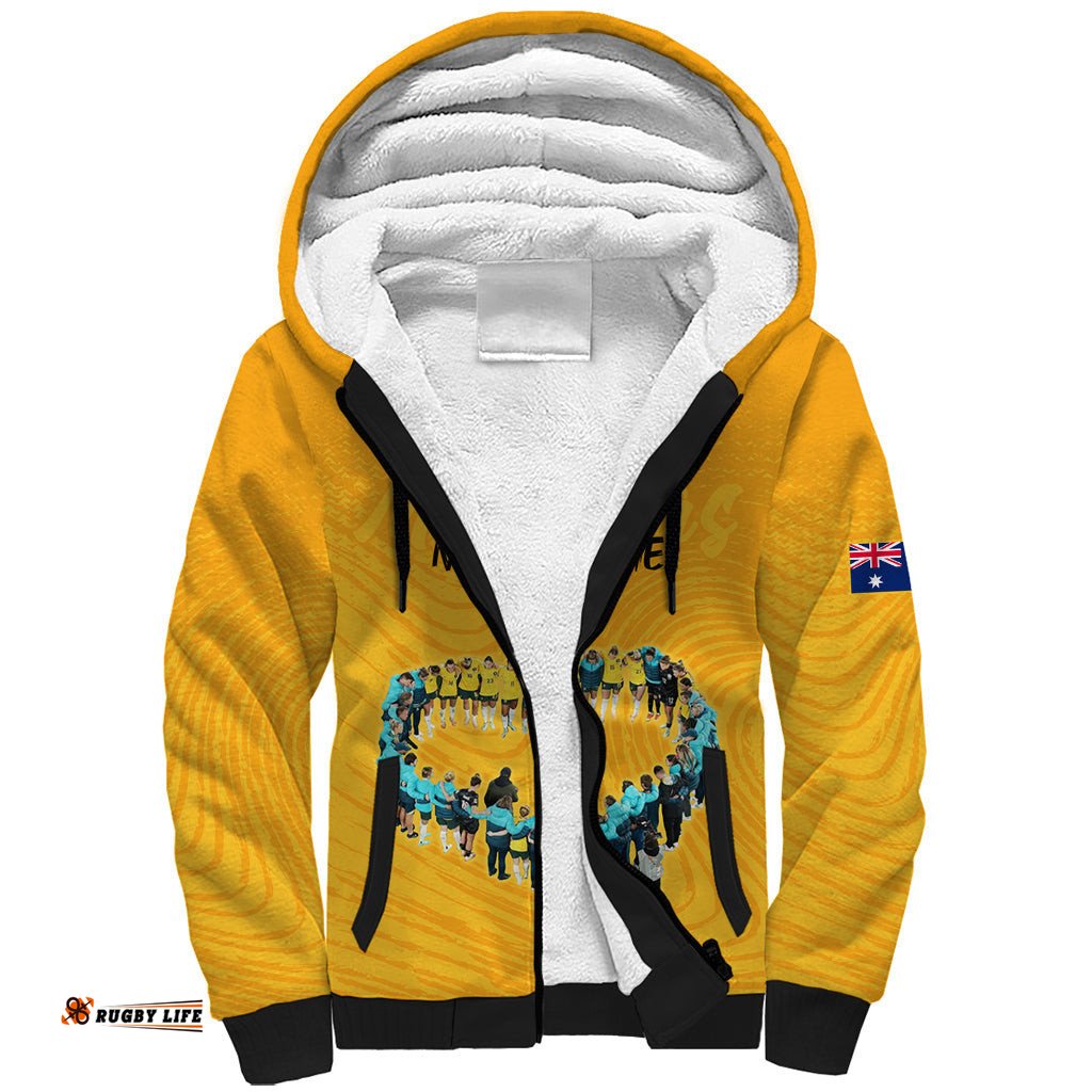 Matildas Til Its Done Custom Sherpa Hoodie Australia Womens Soccer Gold Style