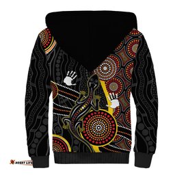 PALYKU Australia Lizard Aboriginal Art Sherpa Hoodie