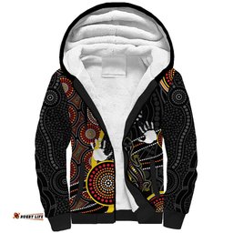 PALYKU Australia Lizard Aboriginal Art Sherpa Hoodie