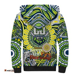 Custom NAIDOC Week 2024 Raiders Sherpa Hoodie Mascot Rugby