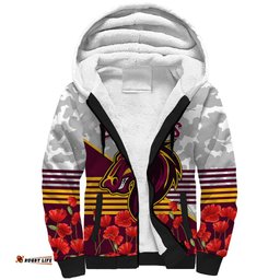 Broncos Rugby ANZAC Day 2024 Sherpa Hoodie Camouflage Style