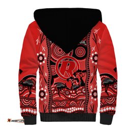 Melbourne Renegades Cricket Sherpa Hoodie Happy Australia Day Aboriginal Art
