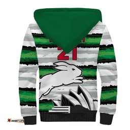NRL Rabittohs Australia Day Custom Sherpa Hoodie Sydney Opera House Glory Glory