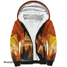 Australian Kangaroo Forests NAIDOC 2024 Sherpa Hoodie Aboriginal Art Style