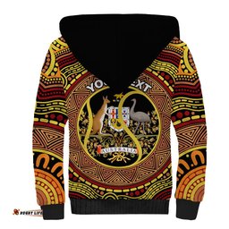 Personalised Australia Tennis Sherpa Hoodie Aussie Indigenous Art