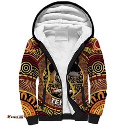 Personalised Australia Tennis Sherpa Hoodie Aussie Indigenous Art