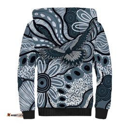 Magpies Aboriginal Art Sherpa Hoodie
