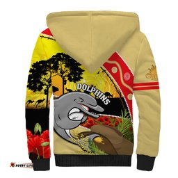 Dolphins ANZAC Day Sherpa Hoodie Rosemary Starring Night Style