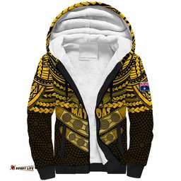 Matildas Soccer Sherpa Hoodie Polynesian and Aboriginal Gold Vibe