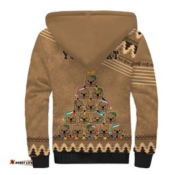 Personalised Wombat Christmas Tree Sherpa Hoodie Australia Merry Xmas Simple Style