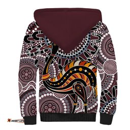 Aboriginal Pattern Bird Sherpa Hoodie TS04